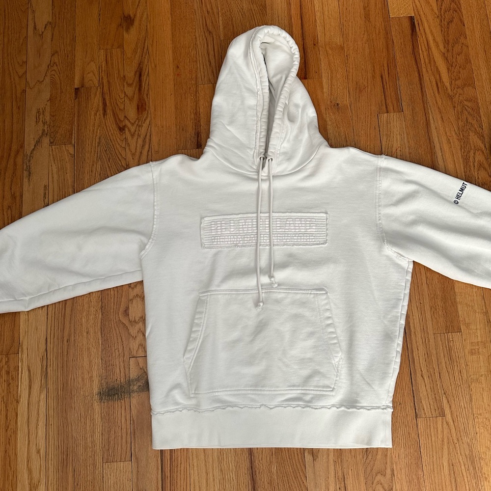 Helmut lang white hoodie 
Barley even worn just need it out of my closet